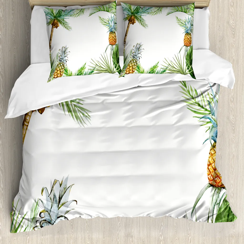 Set Copripiumino Tropicale ABAKUHAUS: Design Esotico Ananas 155x220