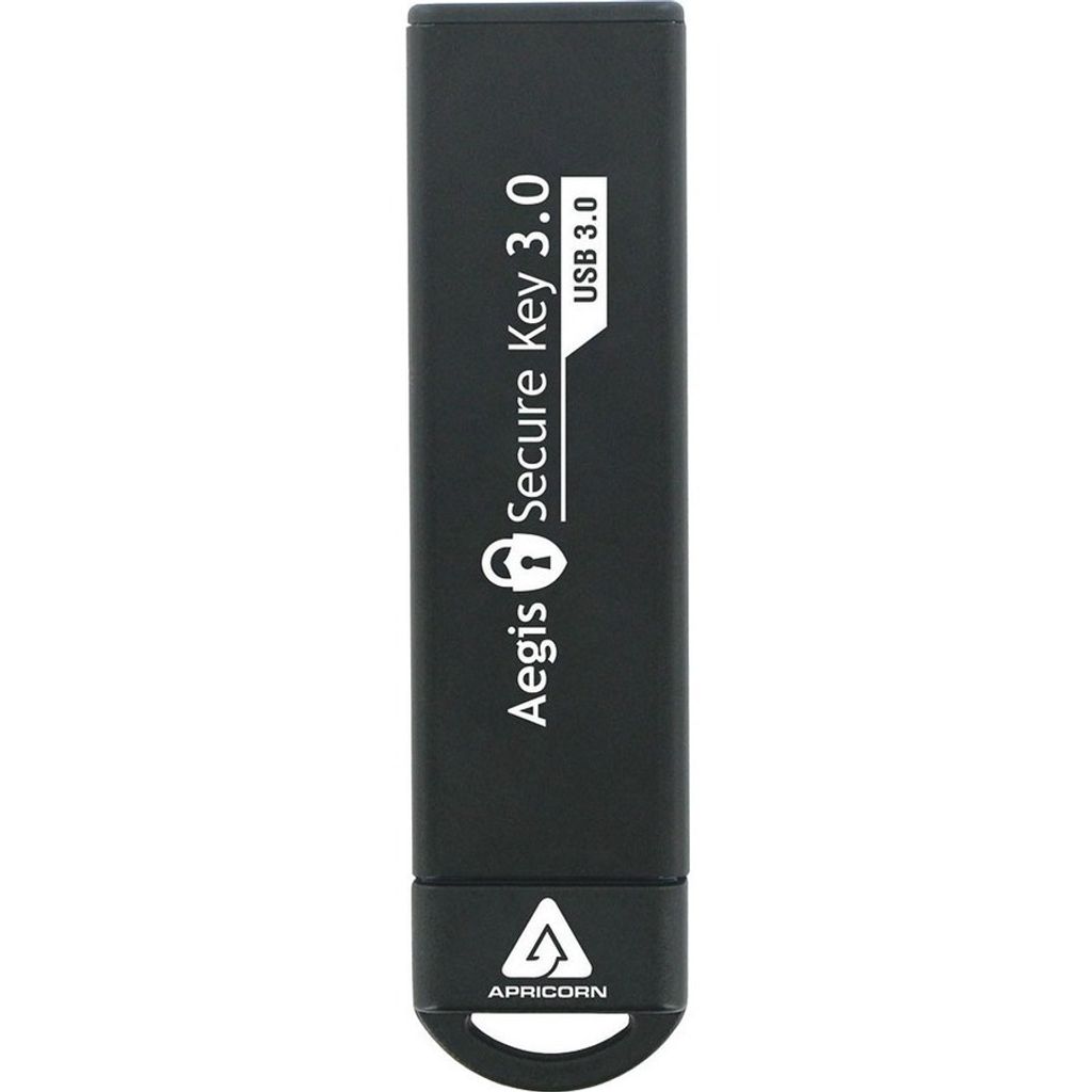 Apricorn Aegis Secure Key 3.0, 240 GB, USB Typ-A, 3.2 Gen 1 (3.1 Gen 1), 195 MB/s, Kappe, Schwarz