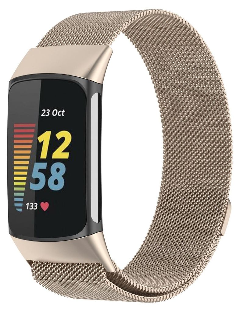 Für Fitbit Charge 6 / 5 Metall Stahl Mesh Armband mit Produktbild 