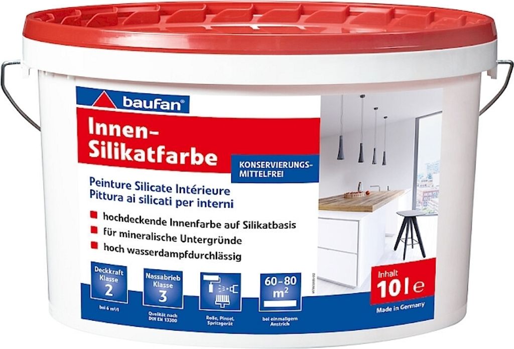 Baufan Innen-Silikatfarbe weiß 10l 021033 Produktbild 