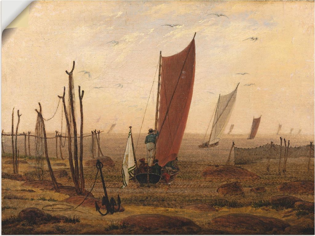 ARTland Wandbild, selbstklebend Der Morgen (Ausfahrende Boote) Größe: 80x60 cm