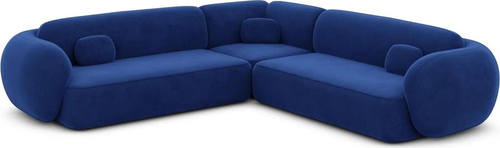 Samtstoff Ecksofa Mira Königsblau