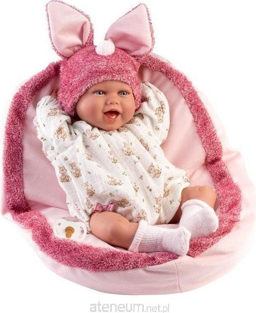 Babypuppe Mimi lachend mit Kissen 42cm