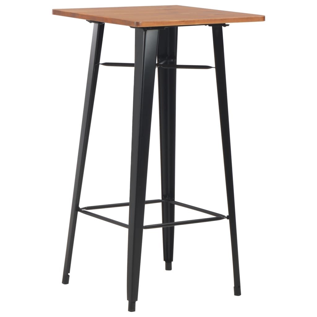 Bartisch Schwarz 60×60×108 cm Kiefer-Massivholz Stahl , Esstische Design 2024