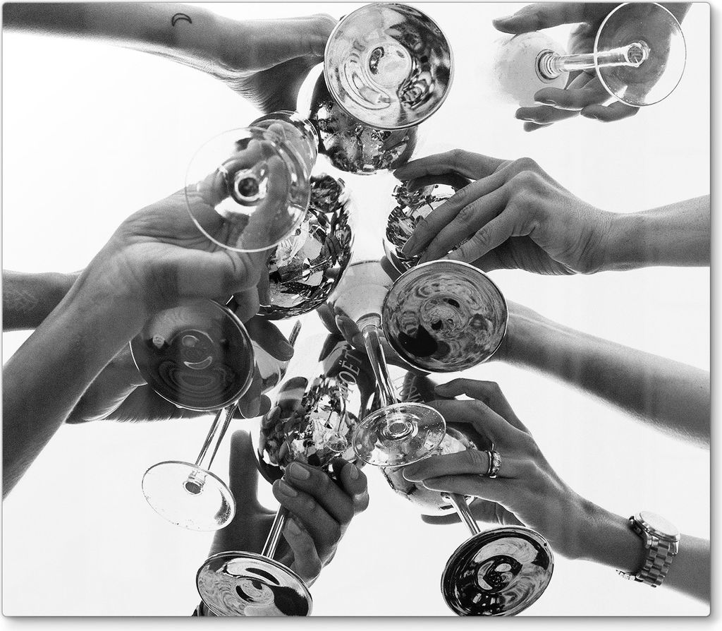 DEQORI Herdabdeckplatte Glas 1-tlg 'Gläserne Verbundenheit' Abdeckplatte Küche Glaskeramikkochfeld Herd