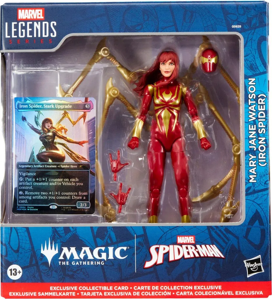 Figurine Marvel Legends Mary Jane Iron Spider avec Carte Effet Magique