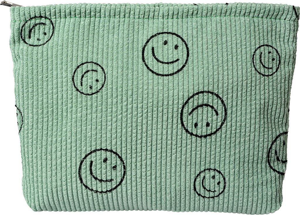 Clayre & Eef Damenkulturtasche 27x5x17 cm Grün Baumwolle smile