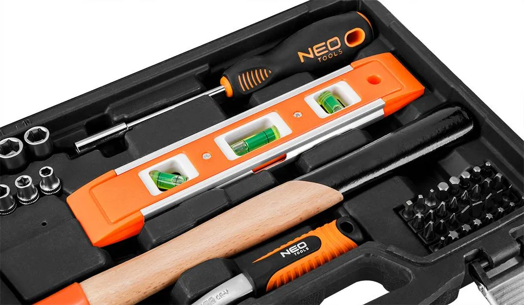 NEO TOOLS Jeu de 60 outils de bricolage complet avec coffret robuste - 8