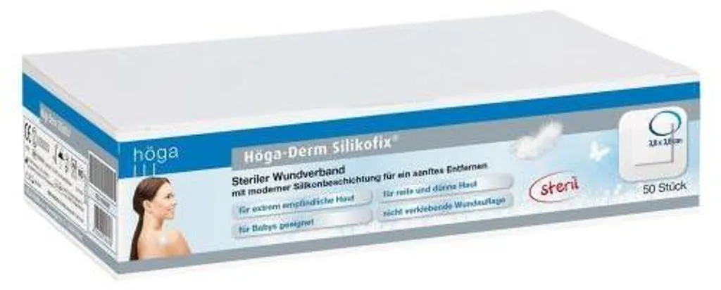 Höga-Derm Silikofix 3,8x3,8cm 50 pces pansement siliconé hypoallergénique