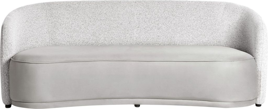 BELIANI Sofa Grau Stoff 3-Sitzer Gebogene Form Modernes Design Zwei Stoffe Couch Wohnzimmer