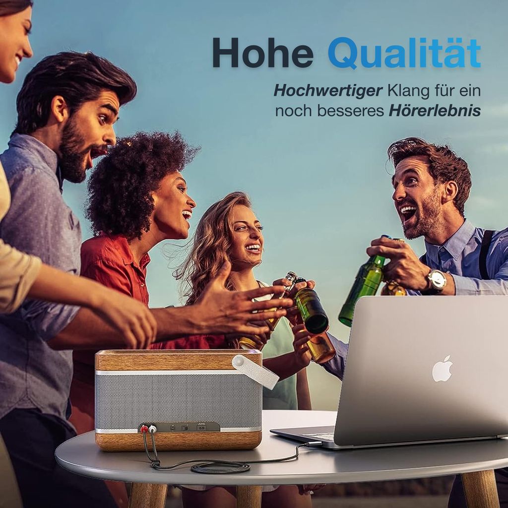 Qost – AUX auf RCA Kabel – 1.5 Meter – 3,5 mm Klinke auf 2 RCA Stereo – Audio Kabel – 3,5 mm Klinke auf 2 Cinch Stecker