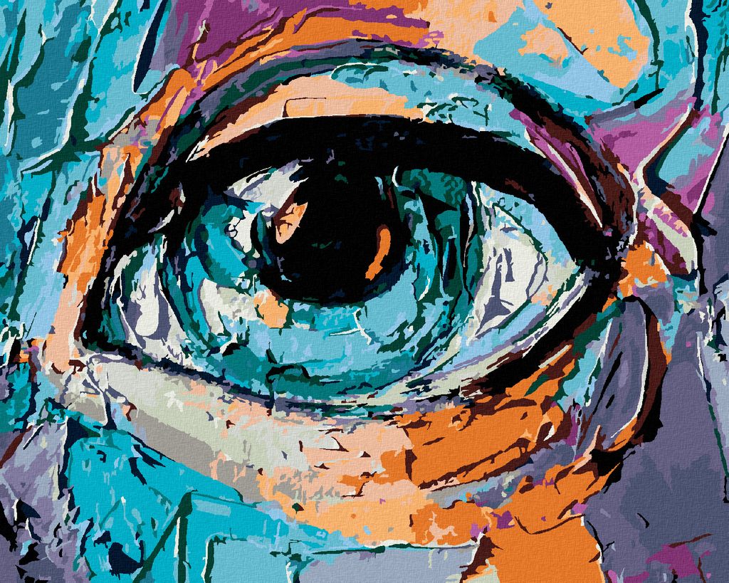 Zuty - Malen nach Zahlen - ABSTRAKTES AUGE EINES JUNGEN MÄDCHENS, 40x50 cm, mit Keilrahmen (bereits gespannt)