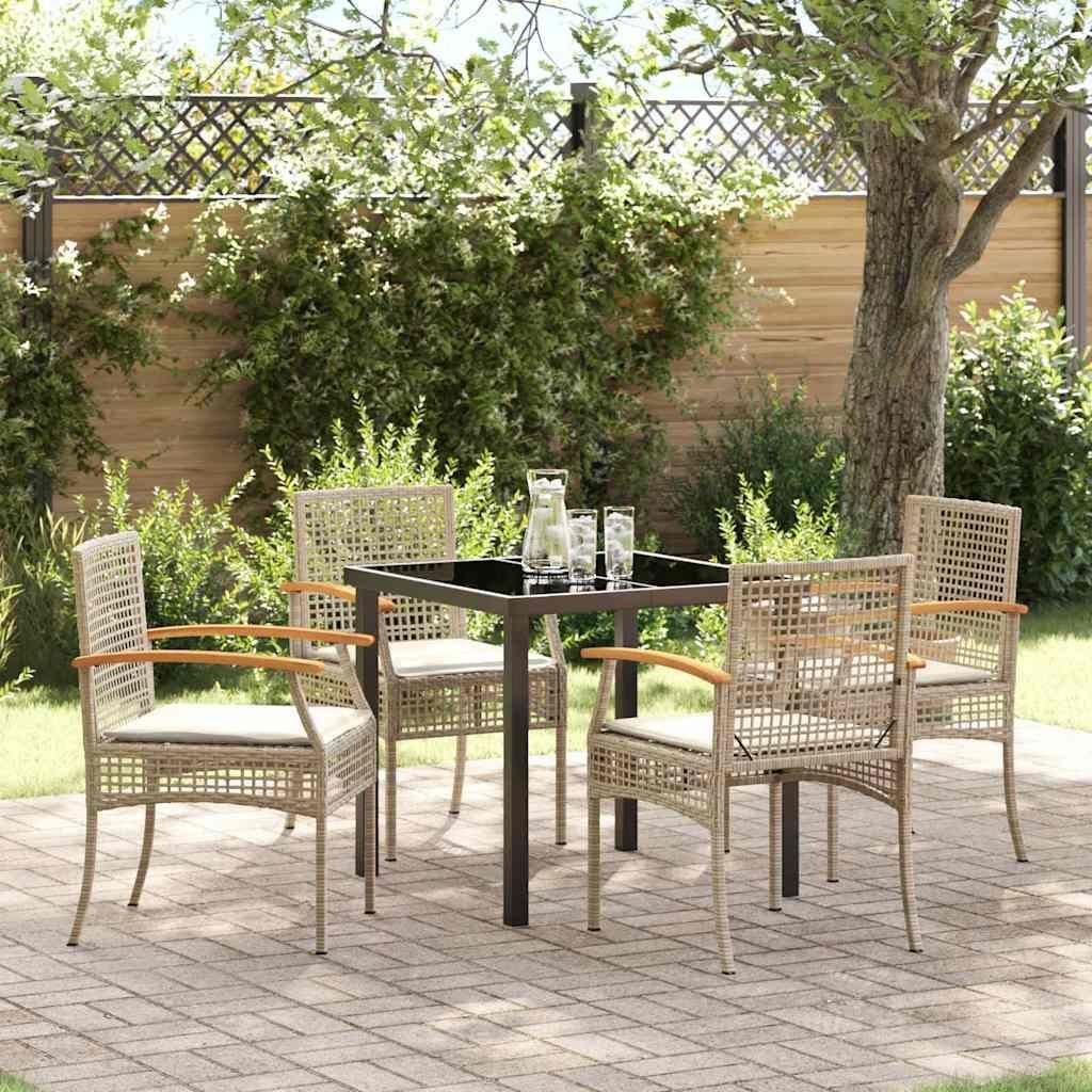 Best Möbel Gartenmöbel Set Balkonmöbel-Set Garten Essgruppe 5 pcs Beige Poly-Rattan - Gartenmöbelgarnituren CL2322714 2parcel