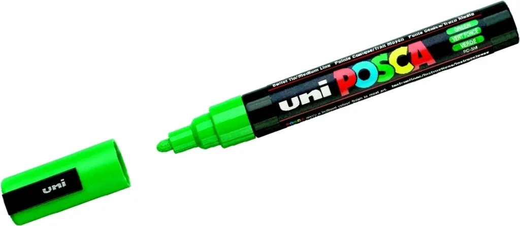POSCA PC-5M Vert pour Dessin et Customisation sur Textile Verre et Métal