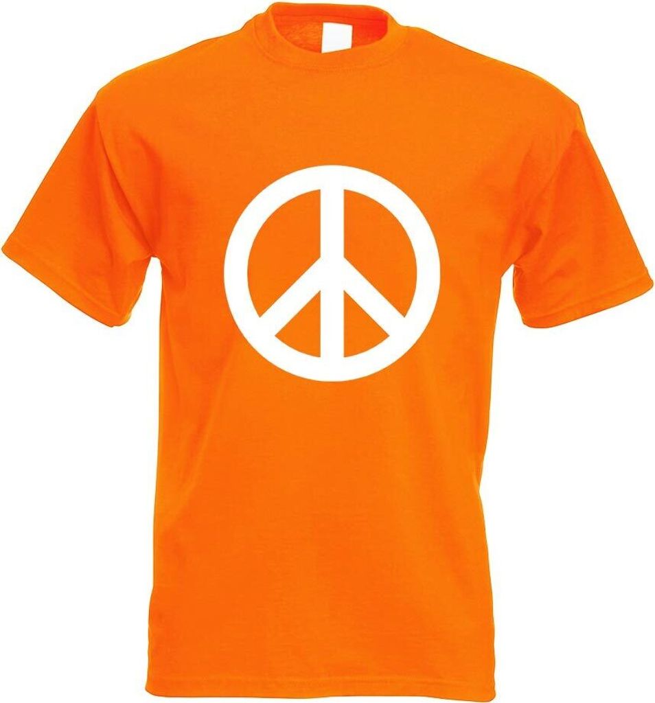 Kiwistar - T-Shirt - orange - Peace Motiv Bedruckt Funshirt Design Print - mit Motiv Bedruckt - Funshirt Design - Sport - Freizeit - Herren - S