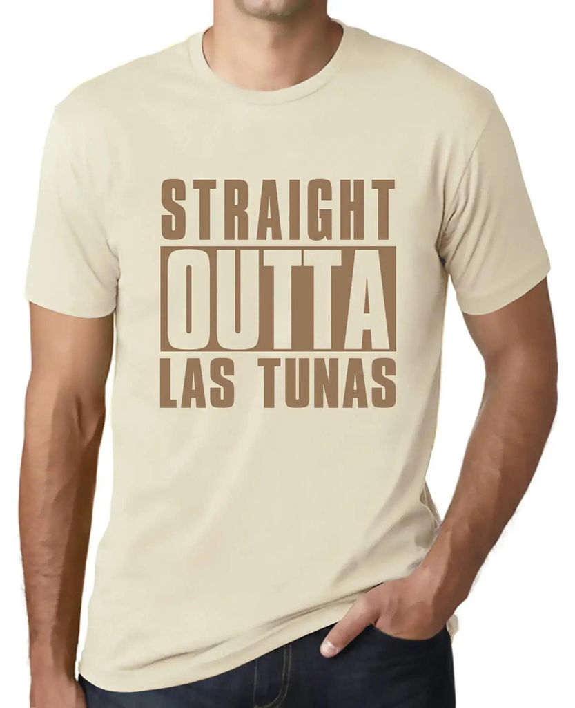 Herren Grafik T-Shirt Straight Outta Las Tunas Öko-Verantwortlich Vintage Jahrgang Kurzarm Lustige Druck Geburtstag Geschenk Mann