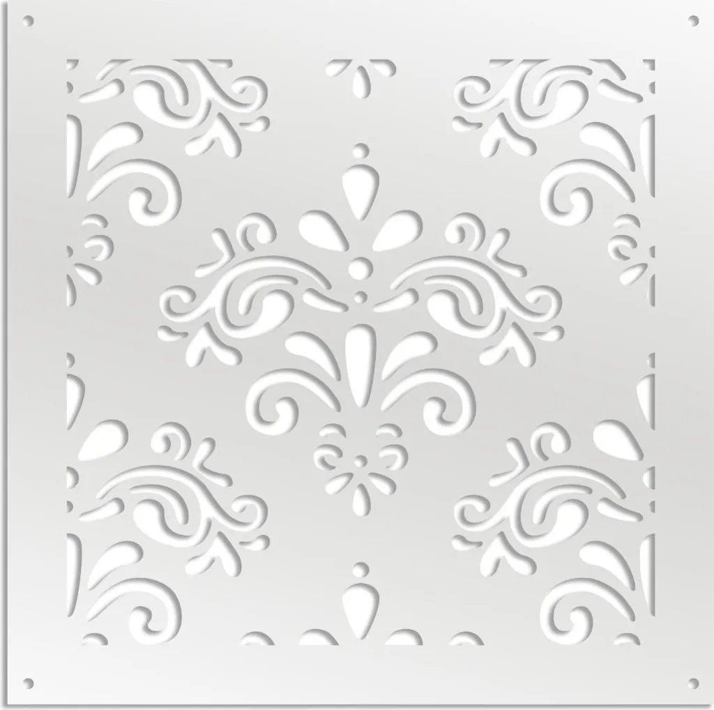 DAMASCO - Pannello in PVC traforato - Parasole 73x73 cm bianco