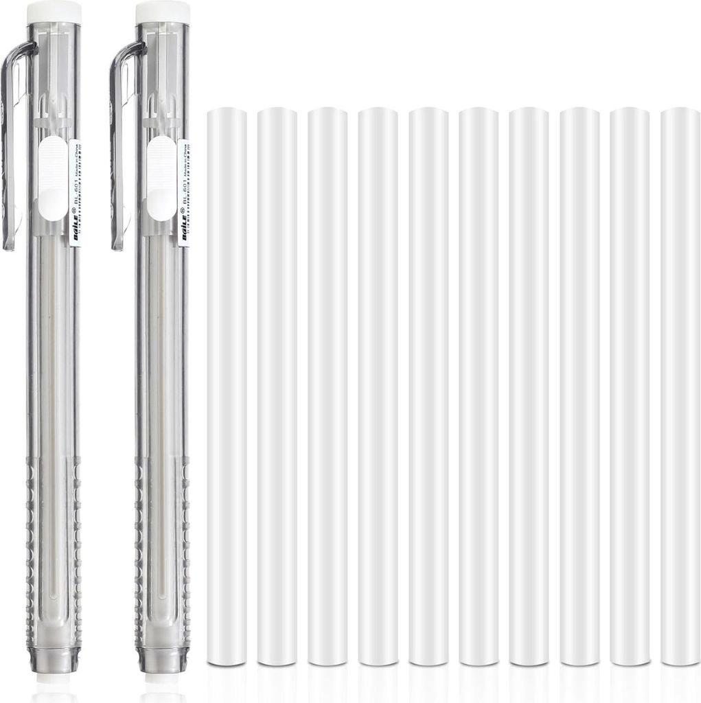 12 Stück ausziehbare mechanische Radiergummis und 2 Stift-Radiergummis mit 10 Ersatzradiergummis - Klick-Radiergummis für Schule, Homeoffice, Kü...