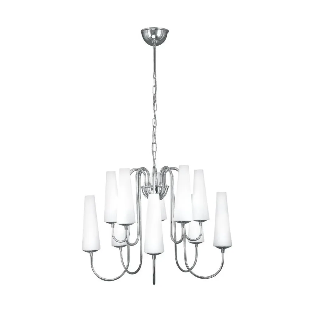 Lustre chromé MAGNUM 10 bras en métal, luminaire élégant Zuma Line