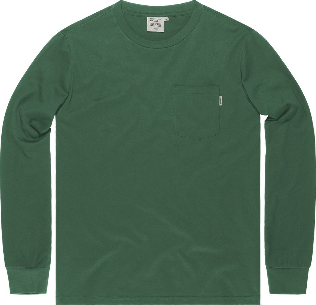 Vintage Industries Grant Pocket Langarmshirt (Green,XL)