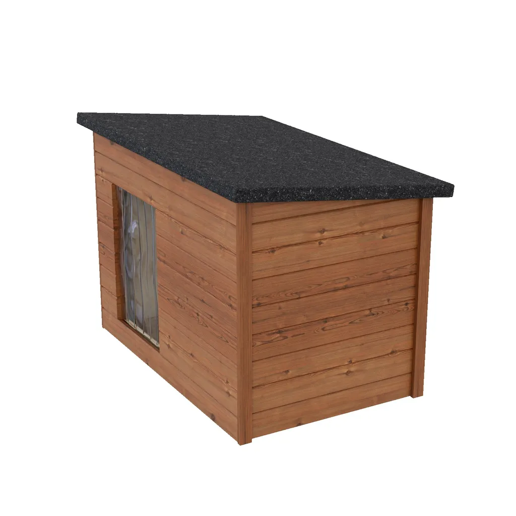 Grande niche pour chiens isolée 123x84cm - Bois résistant à l'hiver