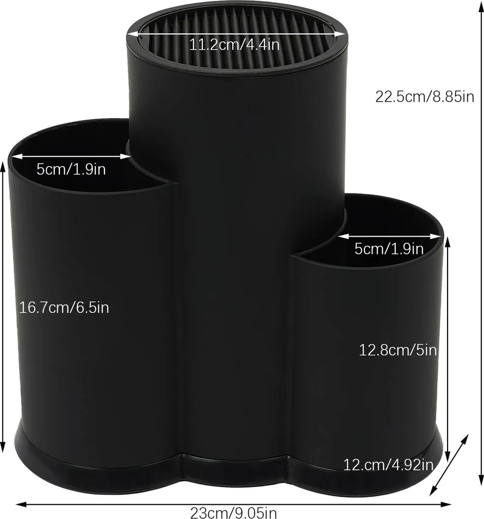 Blocco Coltelli Universale Nero - Ceppo Multifunzione Cucina Moderna - 2