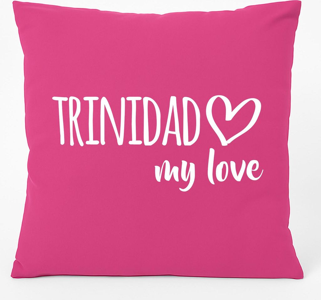 Huuraa Kissen Trinidad my love 40x40cm mit Füllung Fuchsia Baumwolle Dekokissen Geschenkidee