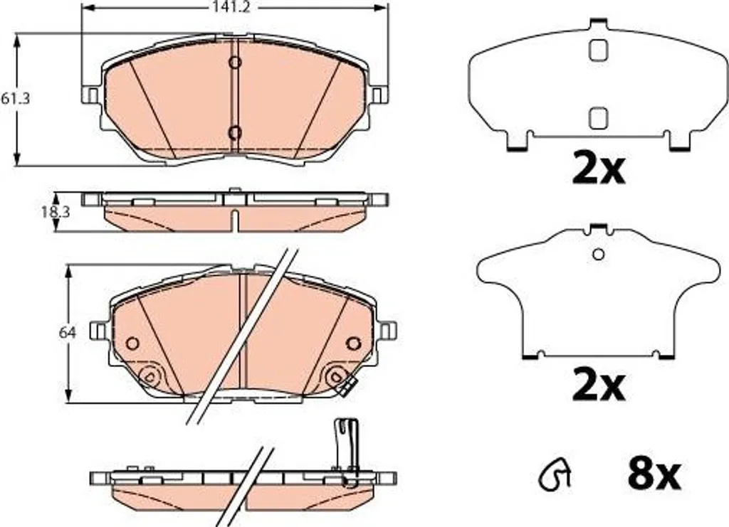 Plaquettes de Frein pour Toyota C-HR et Corolla, Modèle TRW GDB2290