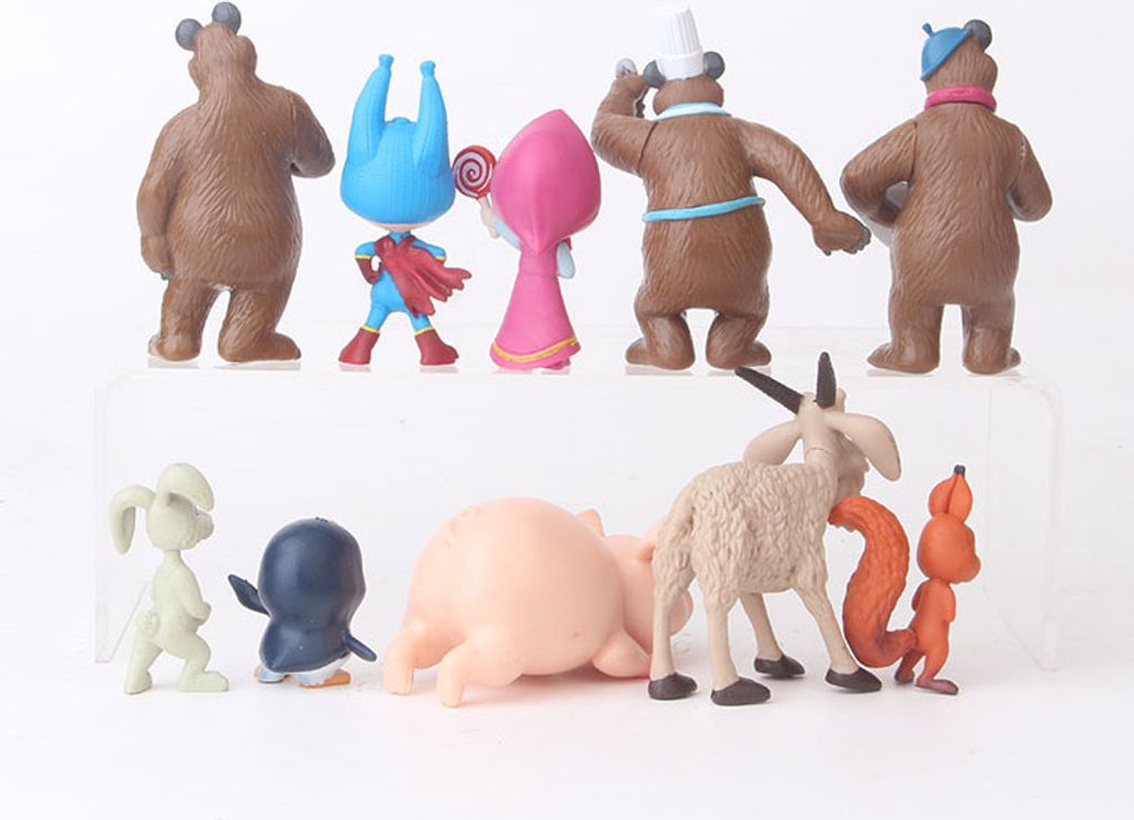 10 Stück Masha und der Bär Action Figur Anime Modell Produktbild 3