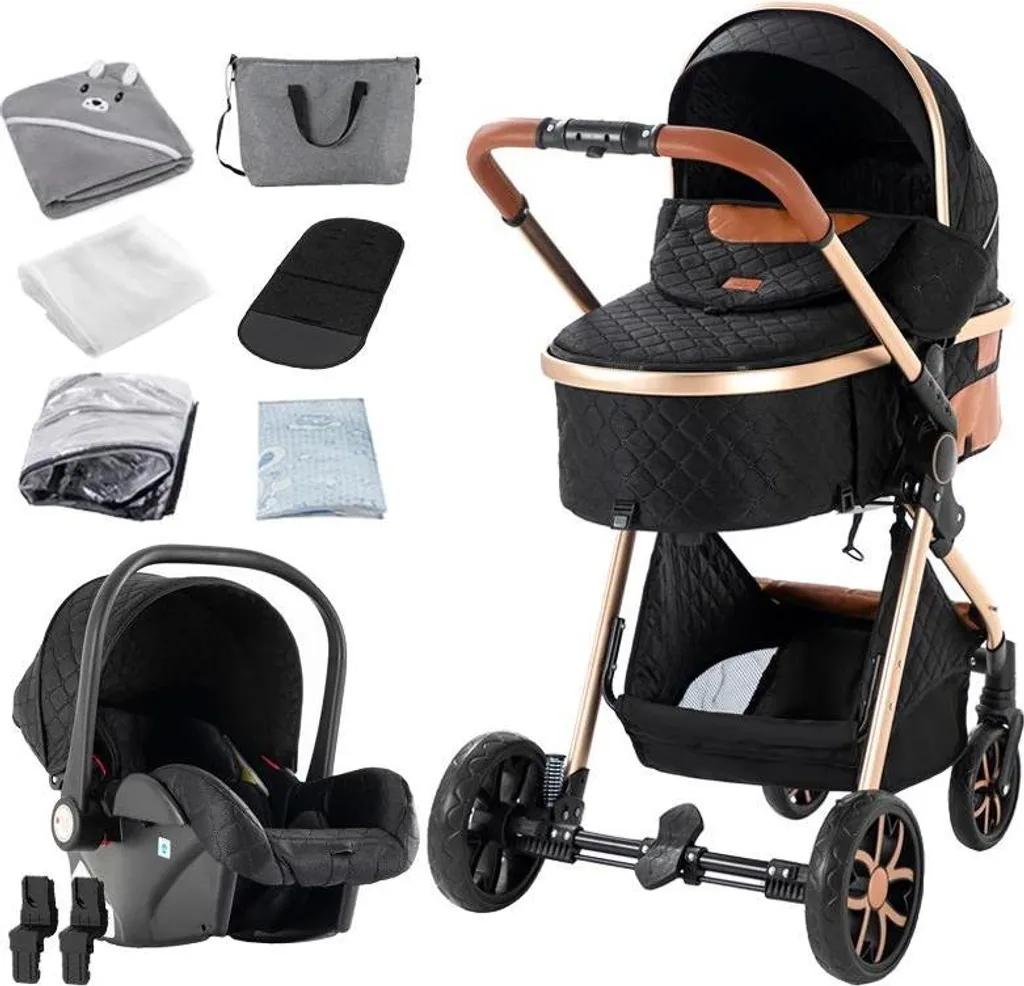 Poussette de ville SCHWARZGOLD pliable pour parents actifs et urbains
