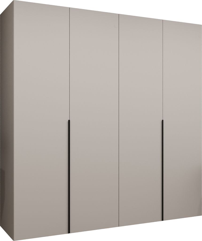 MEBLE KRYSPOL, Kleiderschrank, Schrank 200x202x52, Kaschmir, Griff Schwarz