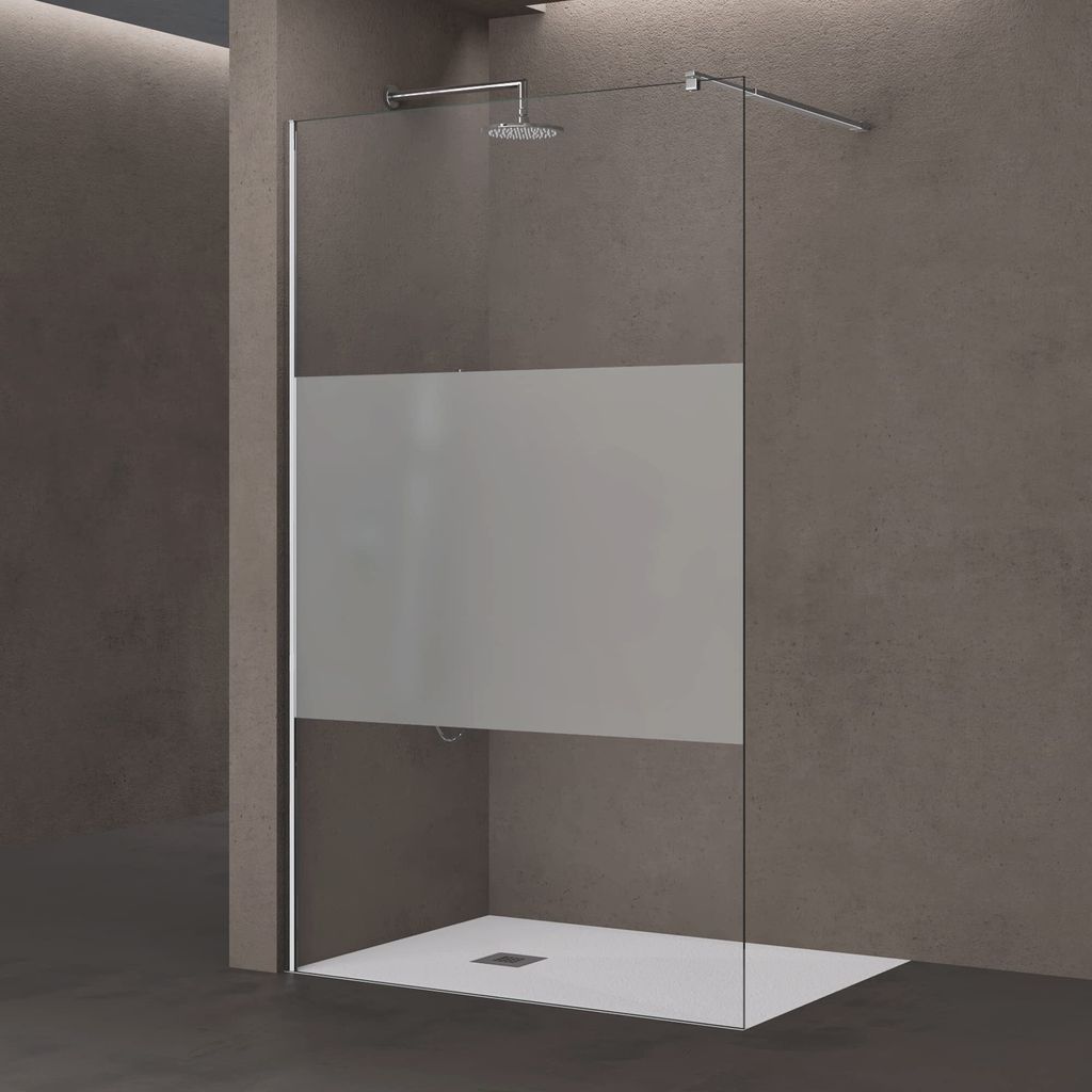 doporro Paroi de douche à l'italienne 100cm avec bande Image du produit 