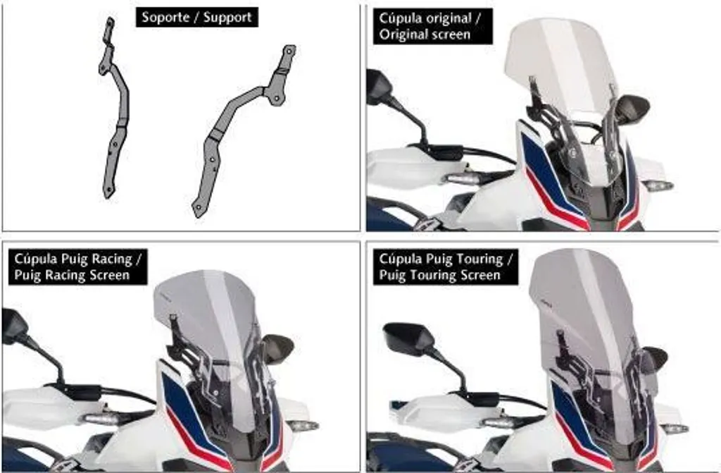 Réglez votre bulle Honda CRF1000L Africa Twin avec le PUIG 9154N Noir