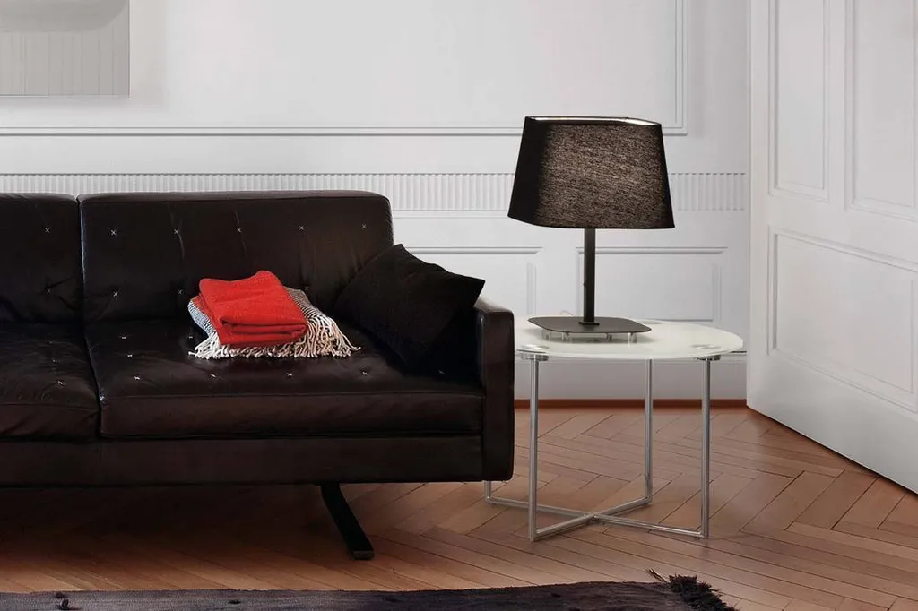 Lampe de Table Douce 1 avec Finition Noir Clair et Verre Teinté - 6