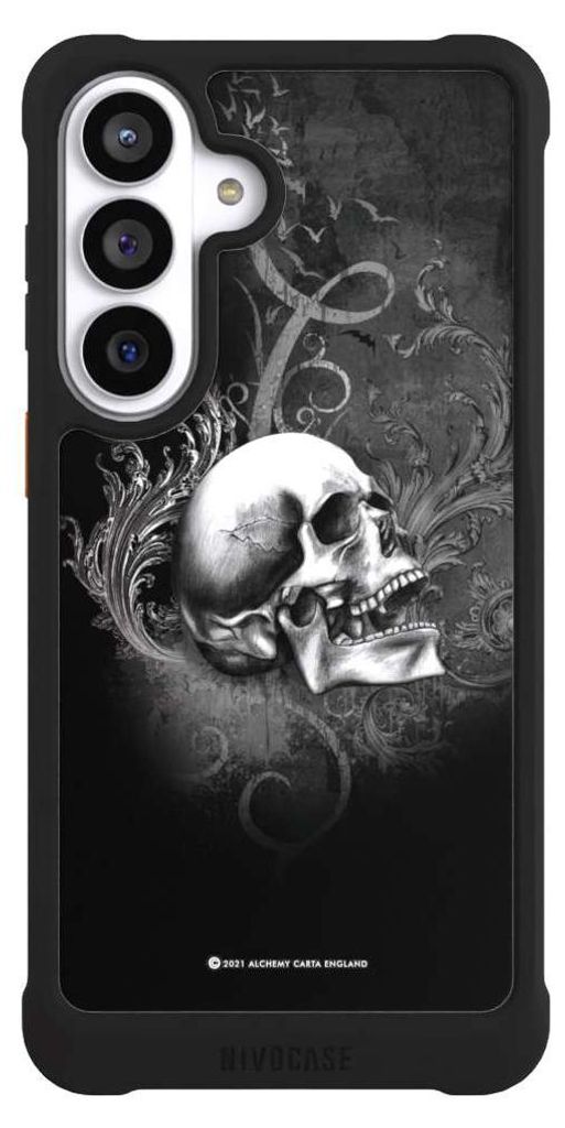 NIVOCASE Hülle für Samsung Galaxy S26+ Stoßfeste Handyhülle NIVOmax Case Schwarz Gothic Schädel Totenköpfe