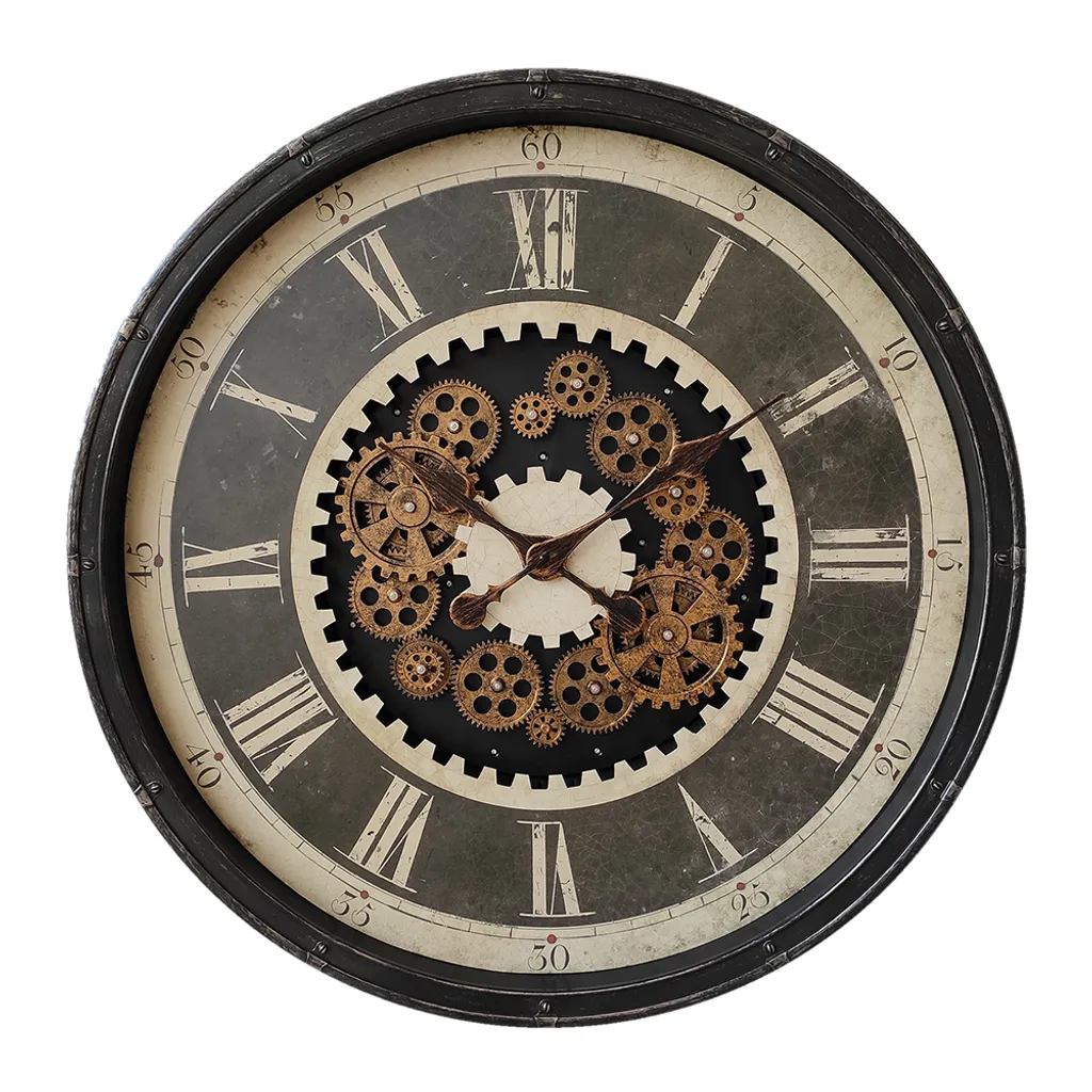 Clayre & Eef Orologio Parete 76 cm Nero Plastica e Vetro - Offerta