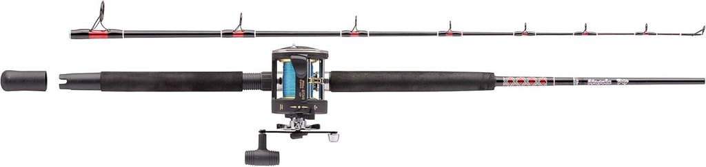 Abu Garcia Angelruten-Kombi-Set SchwarzRot für Boot Angeln Combo Muskel-Tipp
