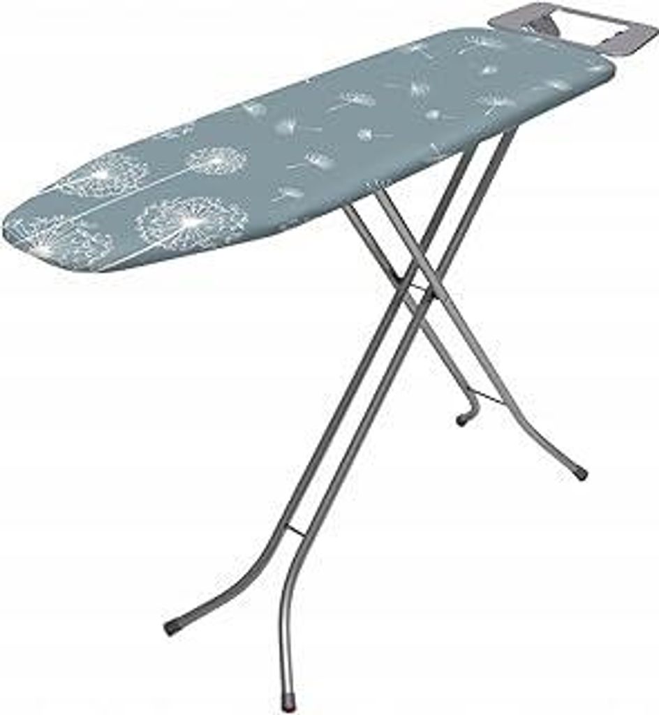Klappbares Bügelbrett Basic, 114x34cm Dampfbügelbrett mit Metallnetz, Bügeltisch mit 5mm Schaumstoffunterlage und Bügeleisenablage, Bügelbrett...