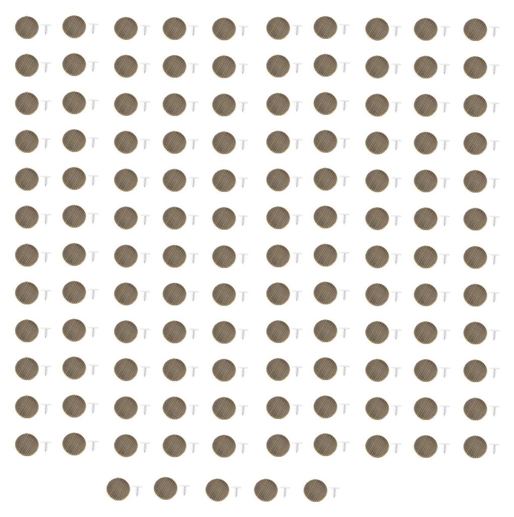 125 Sets Hosenknöpfe, 17 mm, bronzefarben, gestreift, mit Eisenkappe, spitzem Aluminiumschrauben-Kombinationsgewinde, Nietknöpfe für Hemden