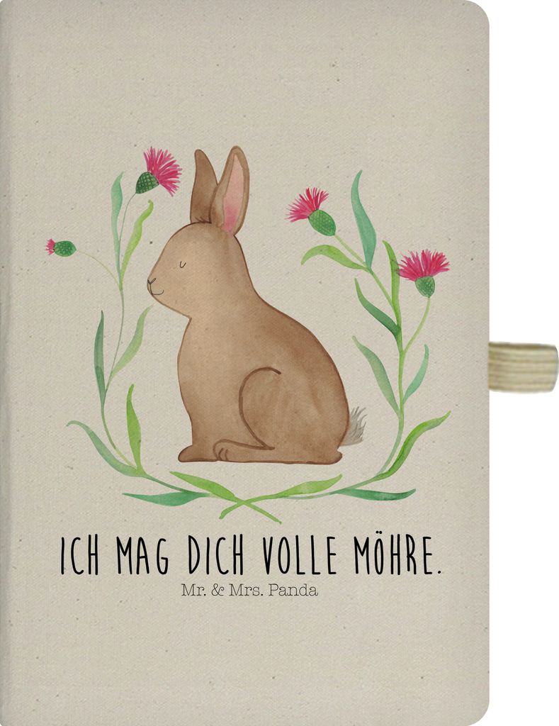 Mr. & Mrs. Panda Tagebuch Hase Sitzen - Transparent - Geschenk, notizbuch, Journal, Liebe, Kaninchen, Ostergrüße, Frohe Ostern, Kladde, A5, Notiz...