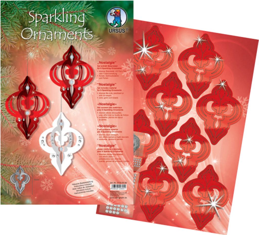 Sparkling Ornaments Nostalgie, 8 Stück