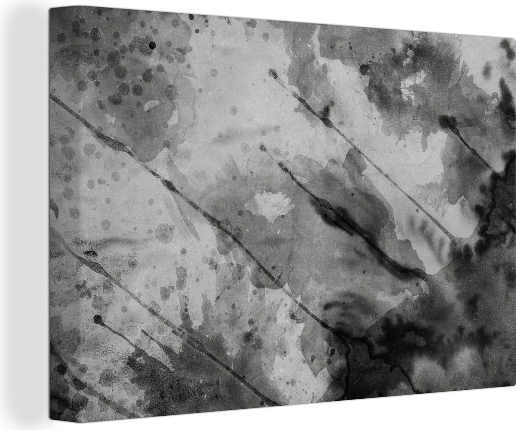 OneMillionCanvasses - Leinwandbilder - 150x100 cm, Aquarell - Grau - Abstrakt, Wandbilder Kunstdruck Wanddekoration - Foto auf Leinwand - Gemäld...