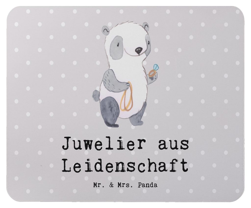 Mr. & Mrs. Panda Mousepad Juwelier Leidenschaft - Grau Pastell - Geschenk, Lustig, Mauspad, laptop, Goldschmied, Spruch, Mouse Pad, pc
