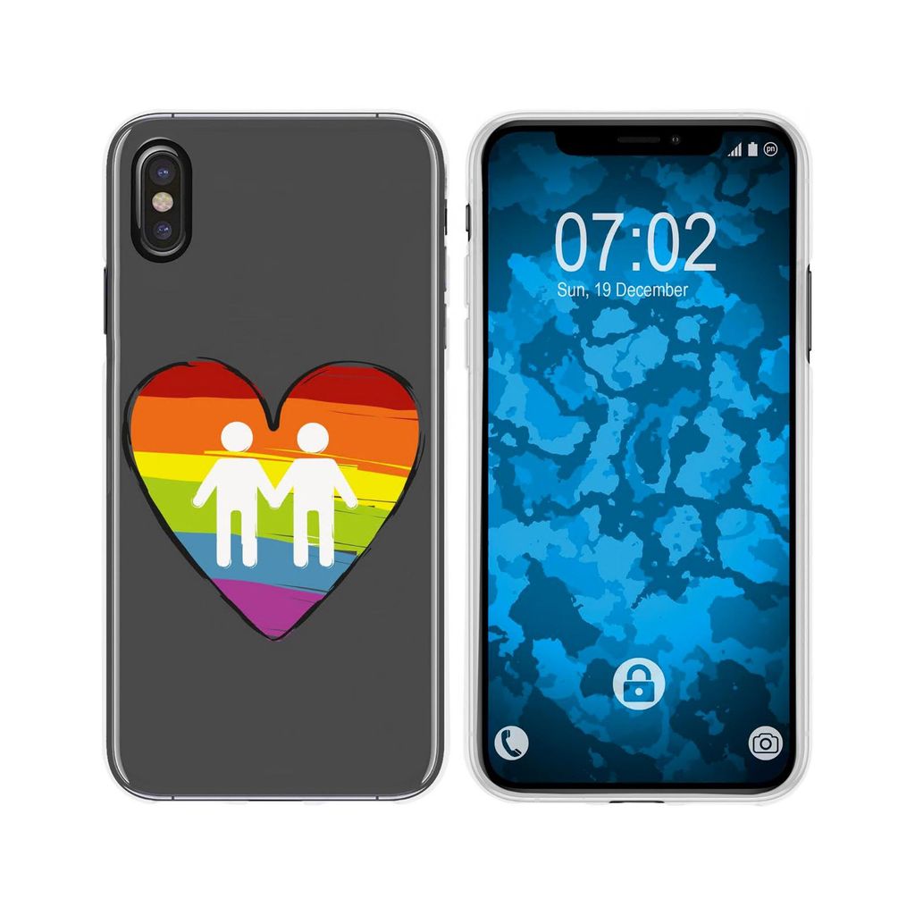 PhoneNatic Case kompatibel mit Apple iPhone Xs Max Silikon-Hülle pride Männer M3
