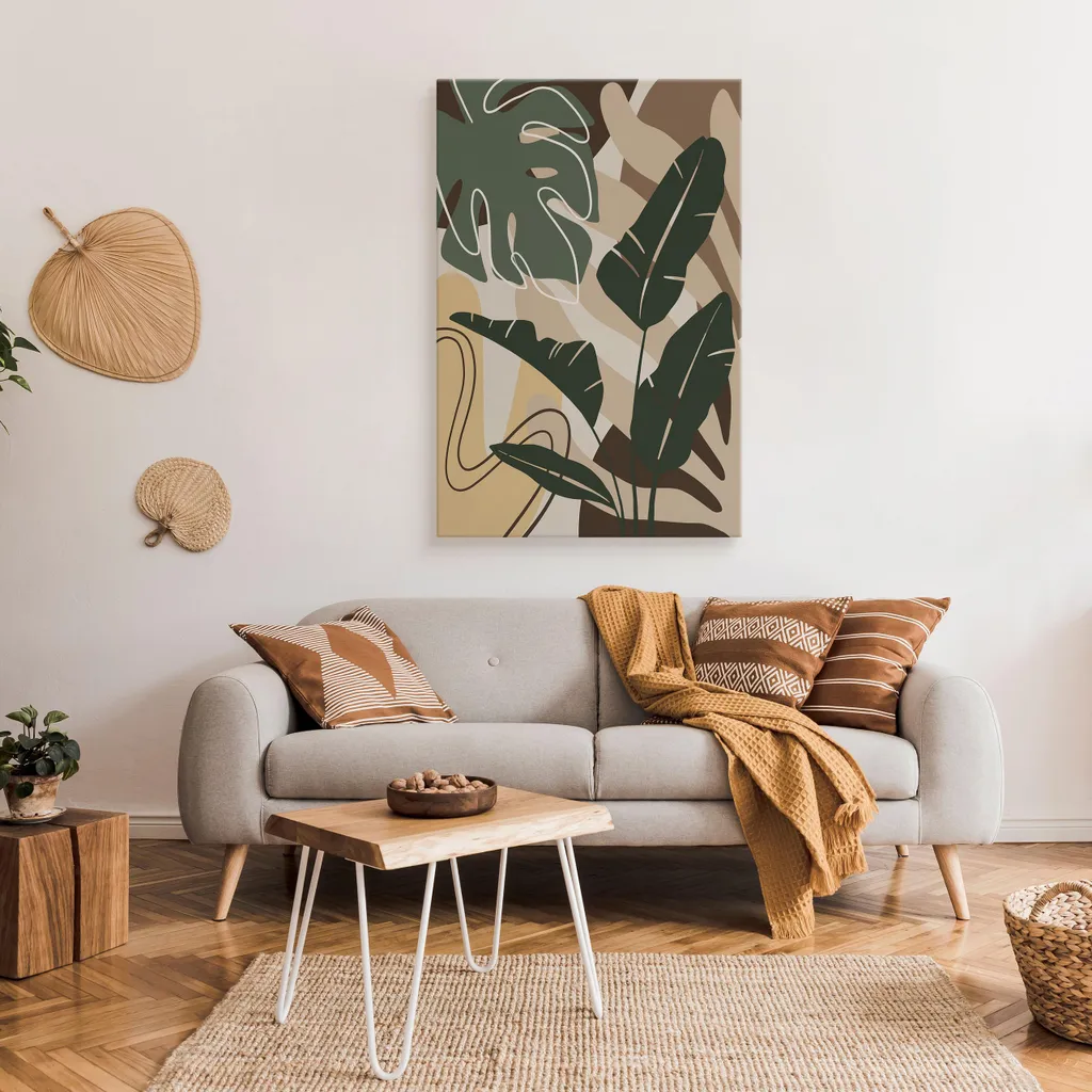 Cestino di foglie intrecciate decorativo - Contenitore naturale per la casa