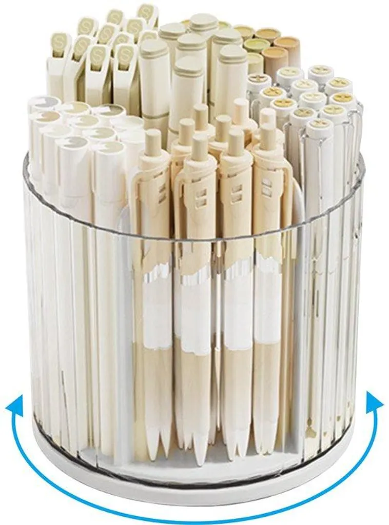 Porte-crayons rotatif noir 360 degrés pour rangement de bureau