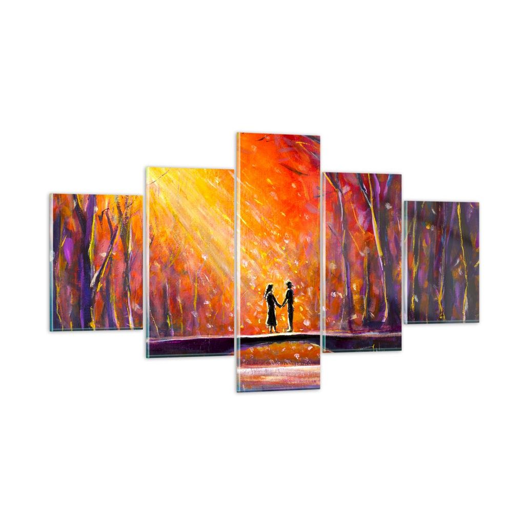 Bilder auf glas - Wald Baum Natur - 125x70cm - Glasbilder - Wandbilder - Kunstdruck - zum Aufhängen bereit - Wanddekoration aus Glas - Glas Bilder...