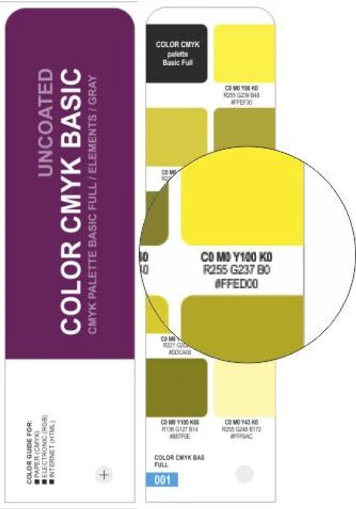 Nuancier CMJN Papier Mat - Guide CouleurCMYK Basique Non Couché