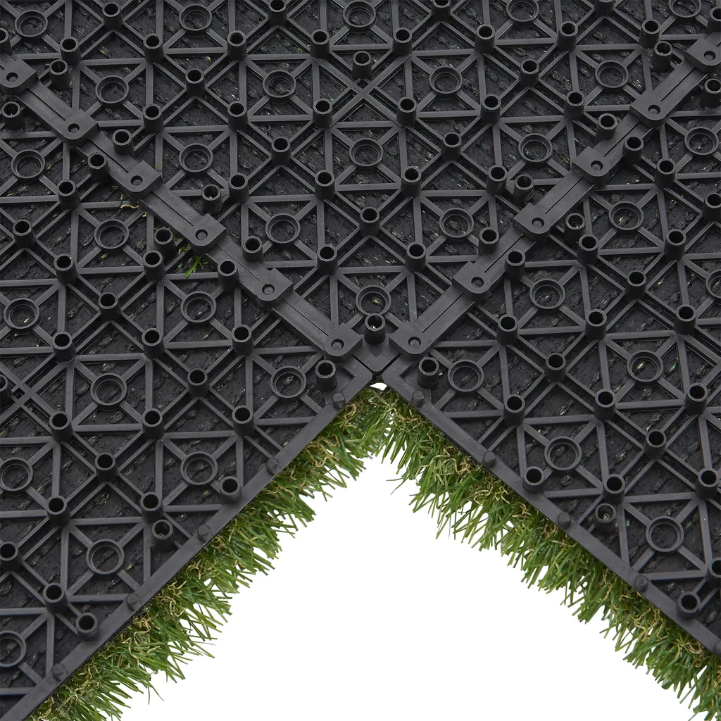 Dalles de gazon synthétique clipsables pour terrasse et balcon 1m² - 6