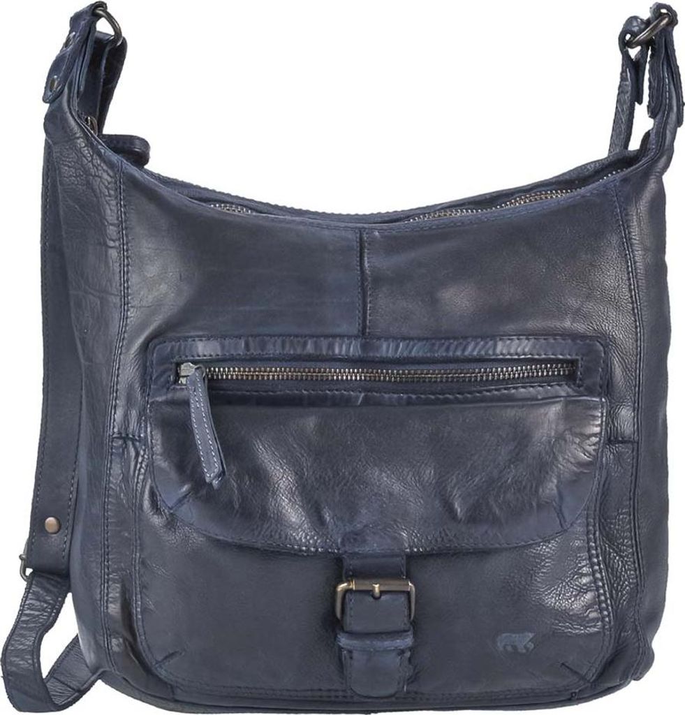 Bear Design Damen Tasche Ledertasche Umhängetasche Schultertasche 30cm blau CL32612-blue